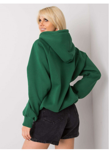 Zelená oteplená mikina s kapucňou