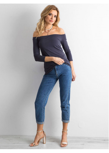 Grafitovo sivé carmen tričko