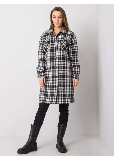 Čierny kabát s opaskom