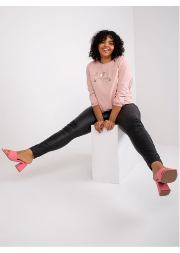 Tmavopúdrovo ružové tričko s 3/4 rukávom