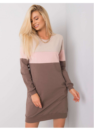 Béžovo hnedé mikinové šaty