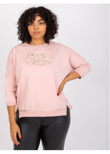 Tmavopúdrovo ružové tričko s 3/4 rukávom