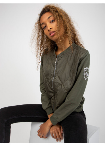 Khaki zelená mikina na zips