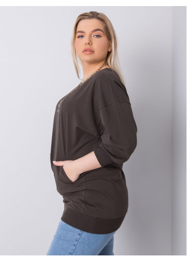 Khaki zelené dámske predĺžené tričko