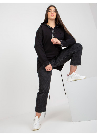 Čierna mikina na zips