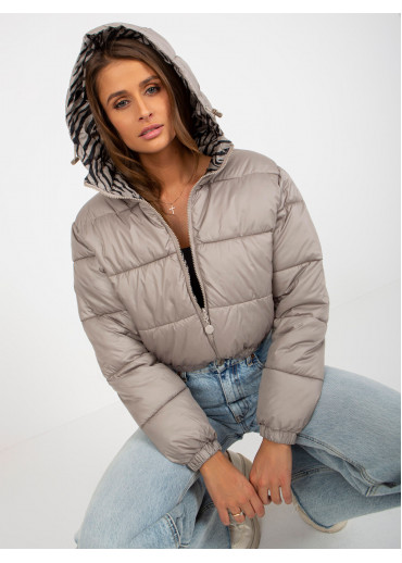 Kapučínovo hnedá krátka prešívaná bunda