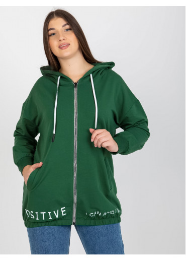 Tmavozelená mikina s kapucňou