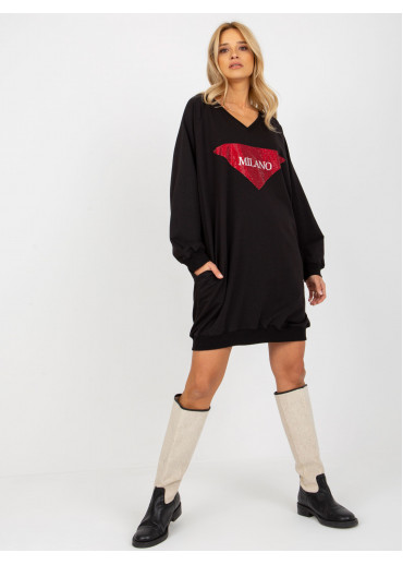Čierna mikinová tunika Milano