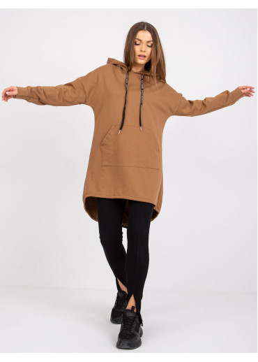 Hnedá predĺžená mikina