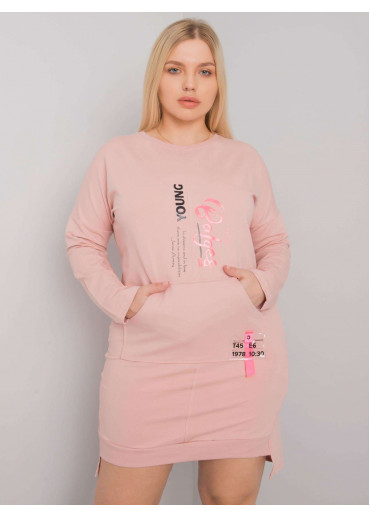 Tmavopúdrovo ružová tunika s potlačou