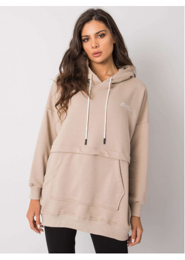 Béžovo hnedá mikina s kapucňou