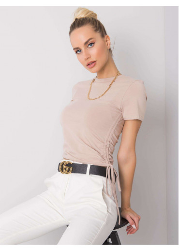 Béžovo hnedé crop top tričko