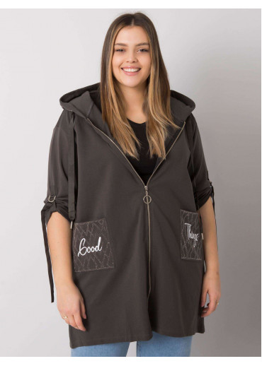 Khaki zelená mikina s kapucňou