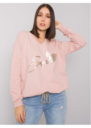 Tmavopúdrovo ružová mikina s potlačou