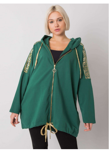 Tmavozelená mikina s kapucňou