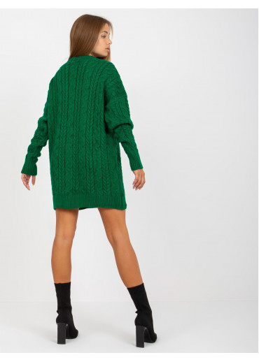 Zelený predĺžený sveter