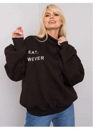 Čierna mikina s rolákovým golierom