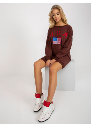 Hnedá mikina USA