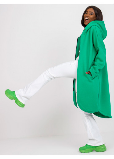 Tmavozelená predĺžená mikina