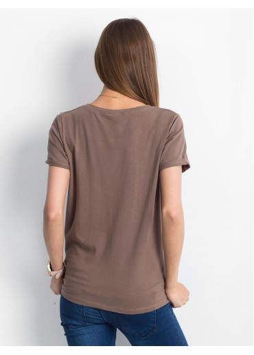 Béžovo hnedé basic tričko