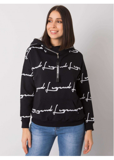 Čierna dámska mikina s kapucňou