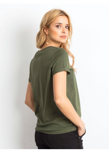 Khaki zelené basic tričko