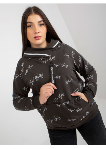 Khaki zelená mikina s kapucňou