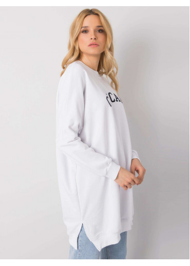 Biela predĺžená mikina