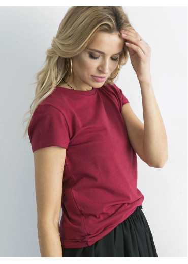 Bordovo červené basic tričko