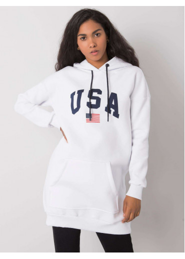 Biela predĺžená mikina