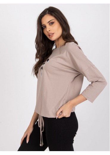 Béžovo hnedé tričko s potlačou