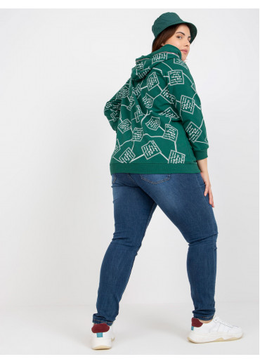 Tmavozelená mikina s kapucňou