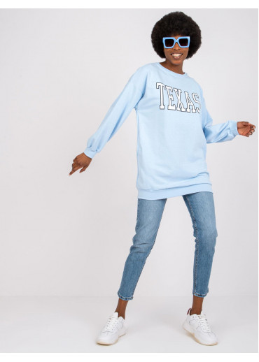 Svetlomodrá predĺžená mikina