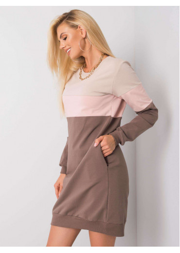 Béžovo hnedé mikinové šaty