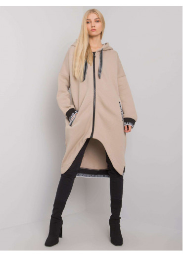 Béžovo hnedá asymetrická mikina