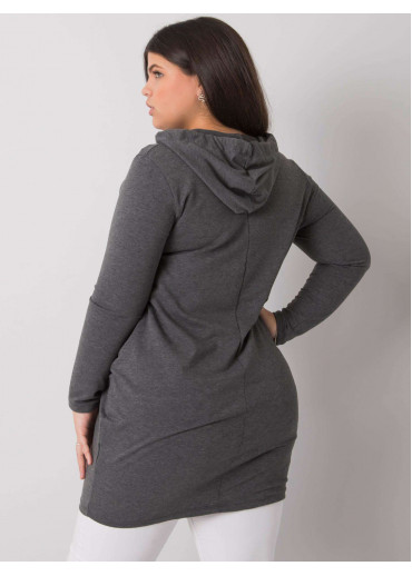 Tmavosivá tunika s kapucňou