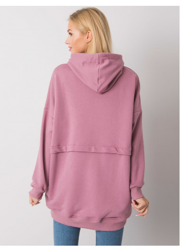 Tmavopúdrovo ružová mikina s kapucňou
