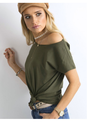 Khaki zelené basic tričko