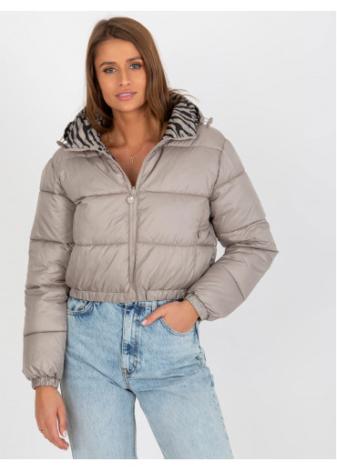 Kapučínovo hnedá krátka prešívaná bunda