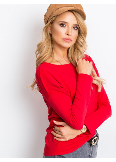 Červené basic tričko s dlhým rukávom