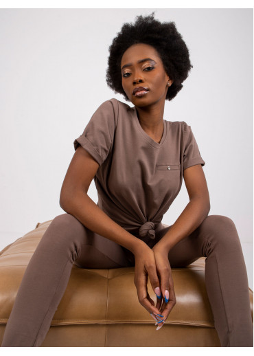 Béžovo hnedé basic tričko