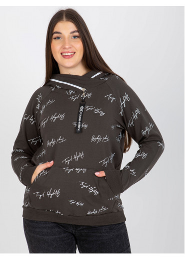 Khaki zelená mikina s kapucňou