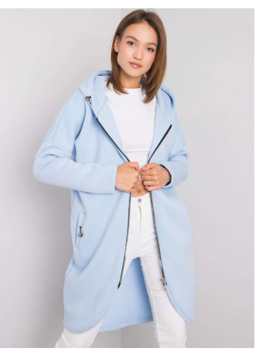 Svetlomodrá predĺžená mikina