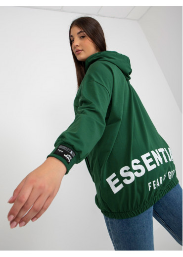 Tmavozelená mikina s kapucňou