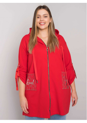 Červená mikina s kapucňou