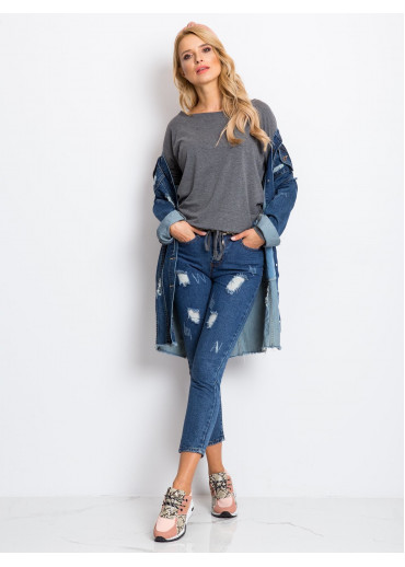 Tmavosivé tričko s dlhým rukávom