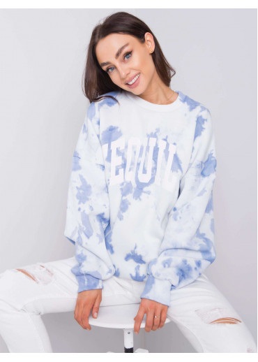 Svetlomodrá batikovaná mikina