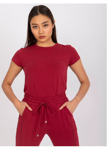 Bordovo červené basic tričko