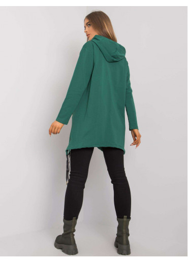 Tmavozelená asymetrická mikina