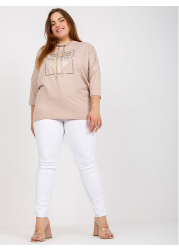 Béžovo hnedé tričko s potlačou